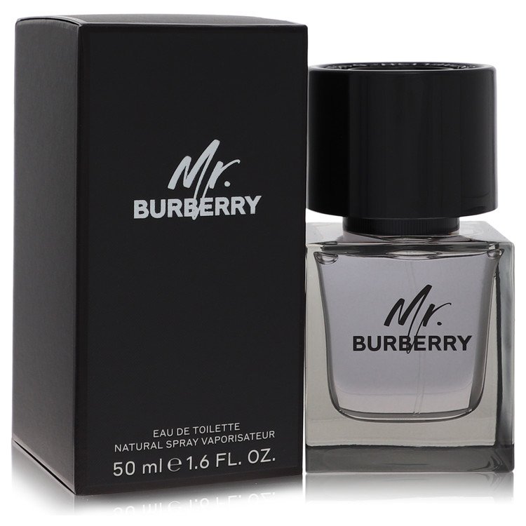 Mr. Burberry perfume bottle and packaging on a white background