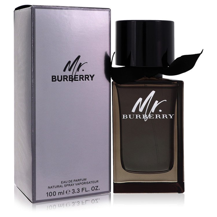 image showing the bottle and packaging for Mr Burberry Cologne By Burberry Eau De Parfum Spray 100ml