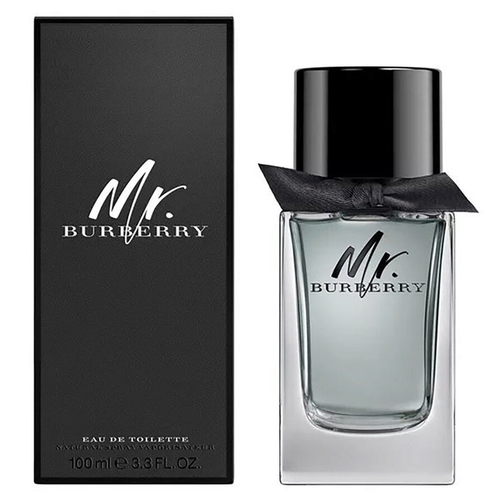 image showing the bottle and packaging for Mr Burberry Cologne By Burberry Eau De Toilette Spray 100ml