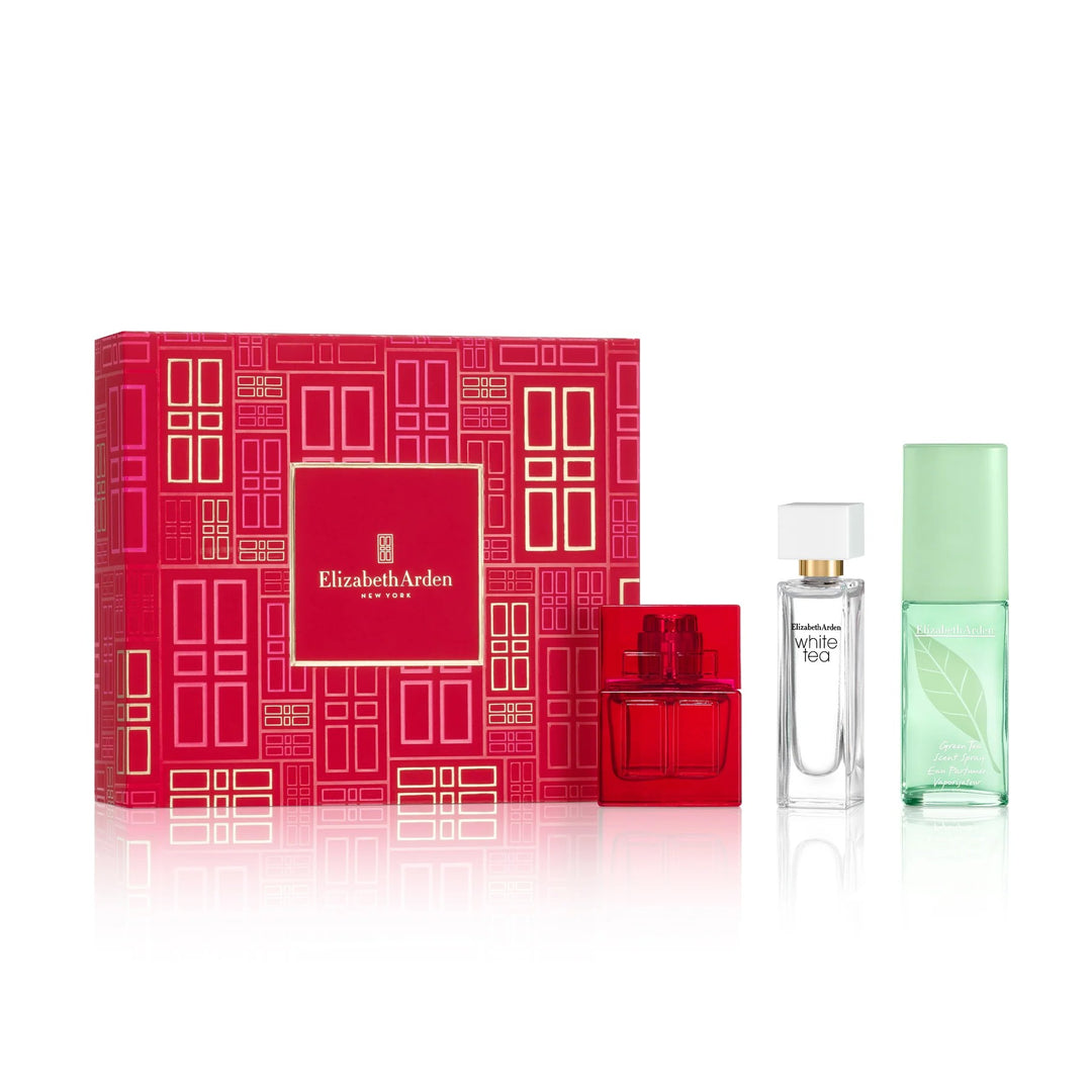 Elizabeth Arden 3 Pcs Mini Set For Women: Green Tea 15Ml Edt Spray + Red Door 10Ml Edt Spray + White Tea 10Ml Spray GREEN TEA 15ML EDT SPRAY + RED DOOR 10ML EDT SPRAY + WHITE TEA 10ML SPRAY