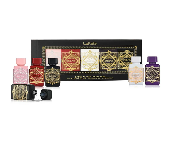 Lattafa Badee Al Oud 5pc Mini Set   Glory + Amethyse + Honor & Glory + Sublime + Noble Blush set  - Just Perfume