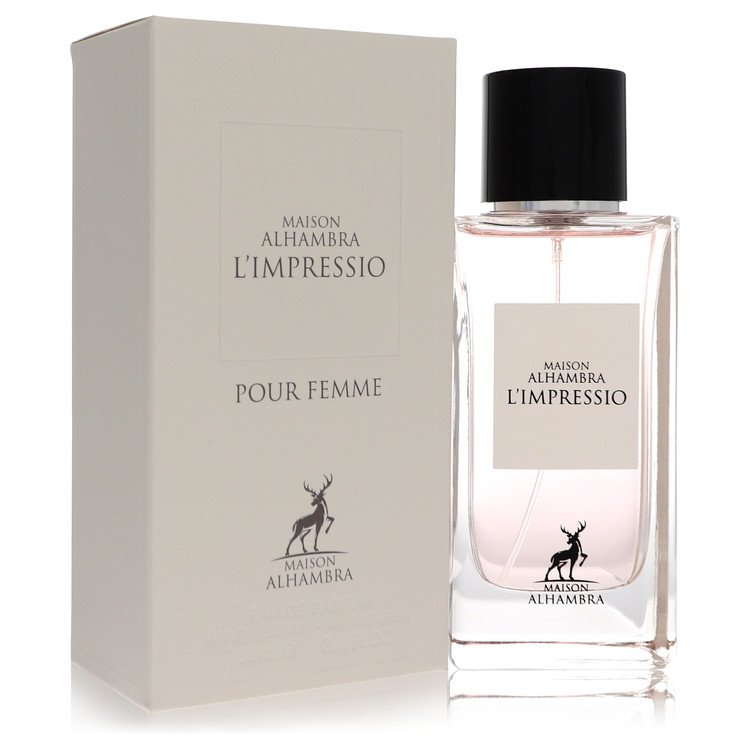 image showing the bottle and packaging for Maison Alhambra L'impressio Perfume By Maison Alhambra Eau De Parfum Spray 100ml