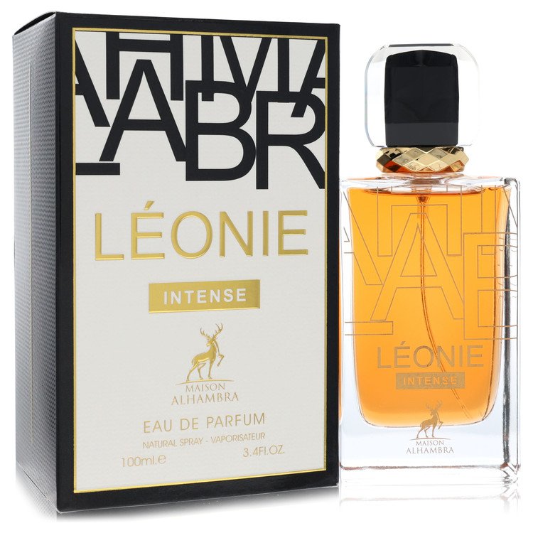 image showing the bottle and packaging for Maison Alhambra Leonie Intense Perfume by Maison Alhambra Eau De Parfum Spray (Unisex) 100ml