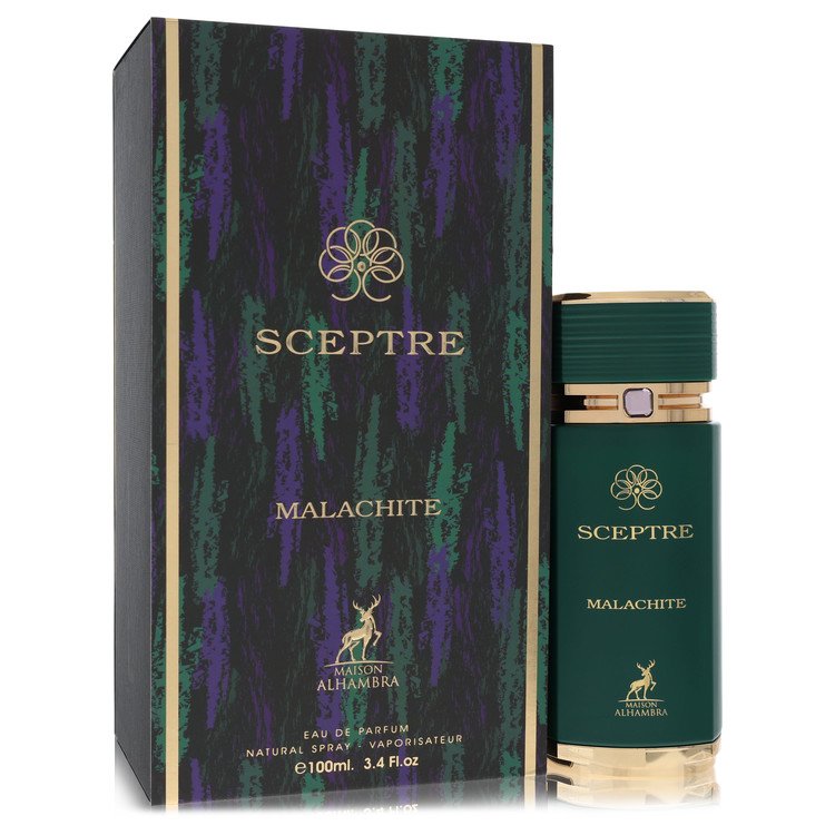 image showing the bottle and packaging for Maison Alhambra Sceptre Malachite Cologne By Maison Alhambra Eau De Parfum Spray (Unisex) 100ml