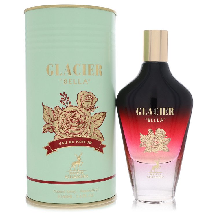 image showing the bottle and packaging for Maison Alhambra Glacier Bella Perfume By Maison Alhambra Eau De Parfum Spray 100ml