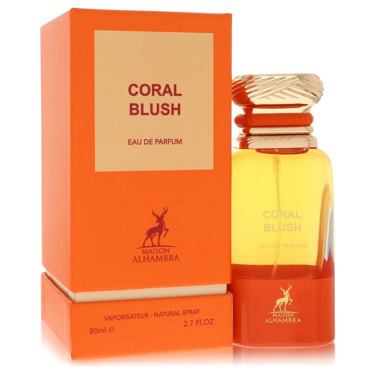 image showing the bottle and packaging for Maison Alhambra Coral Blush Perfume By Maison Alhambra Eau De Parfum Spray (Unisex) 80ml