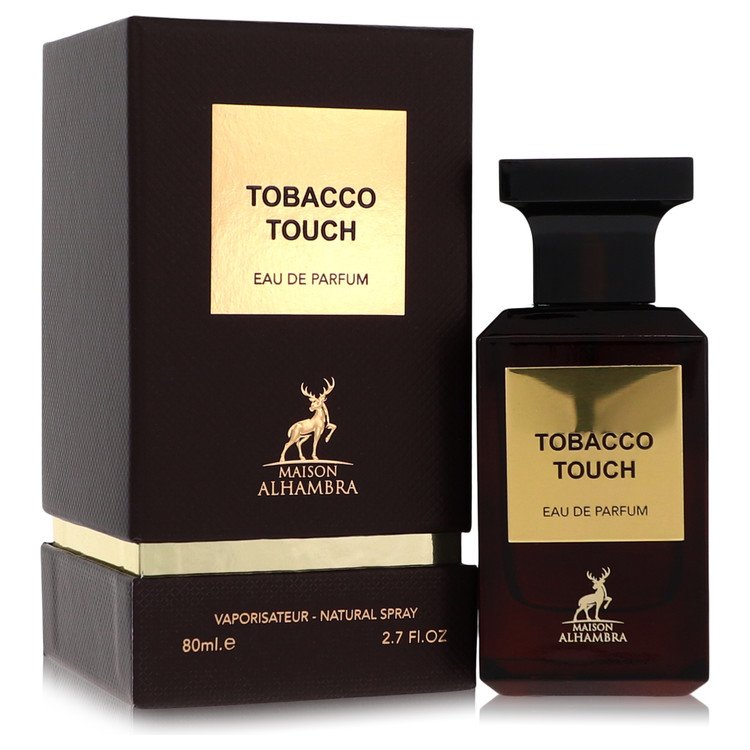 image showing the bottle and packaging for Maison Alhambra Tobacco Touch Cologne By Maison Alhambra Eau De Parfum Spray 80ml