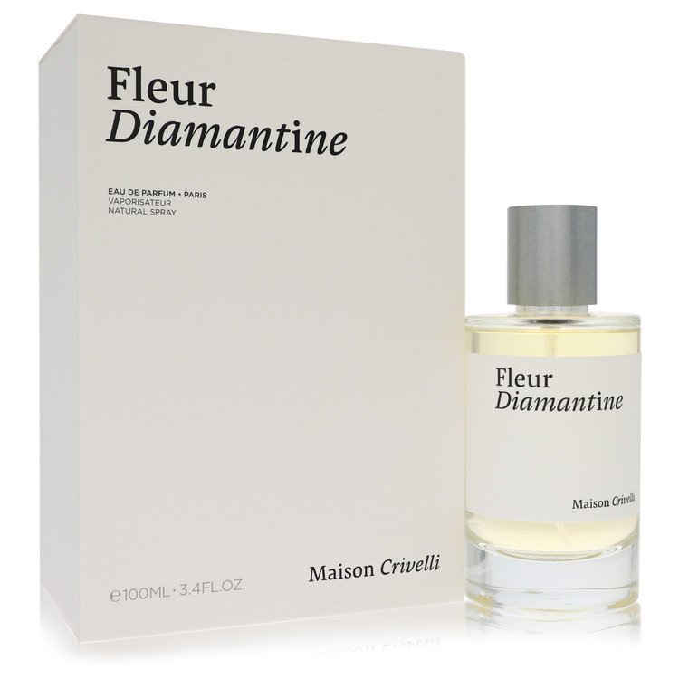 image showing the bottle and packaging for Maison Crivelli Fleur Diamantine Perfume by Maison Crivelli Eau De Parfum Spray (Unisex)  100ml