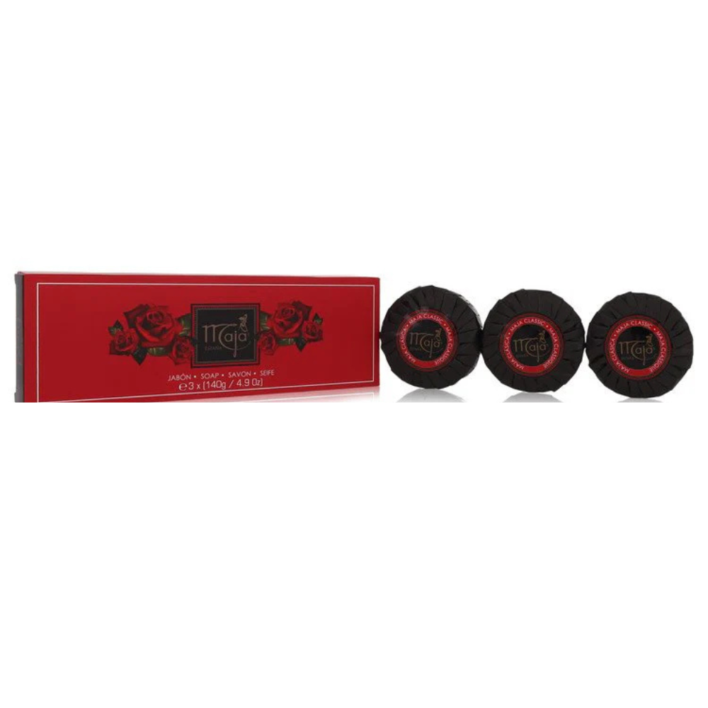 Red box with black circular items on a white background