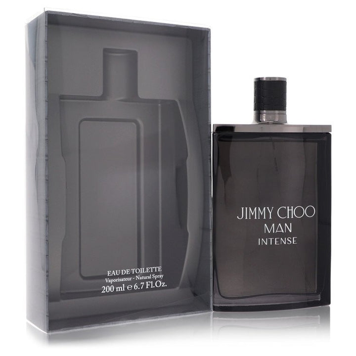 Jimmy Choo Man Intense perfume bottle and packaging on a white background