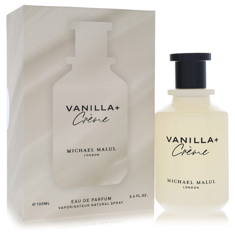 image showing the bottle and packaging for Michael Malul Vanilla + Creme Perfume By Michael Malul Eau De Parfum Spray 100ml