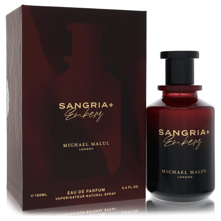 image showing the bottle and packaging for Michael Malul Sangria + Embers Perfume By Michael Malul Eau De Parfum Spray 100ml