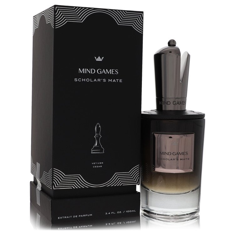 image showing the bottle and packaging for Mind Games Scholar's Mate Cologne by Mind Games Extrait De Parfum Spray 100ml
