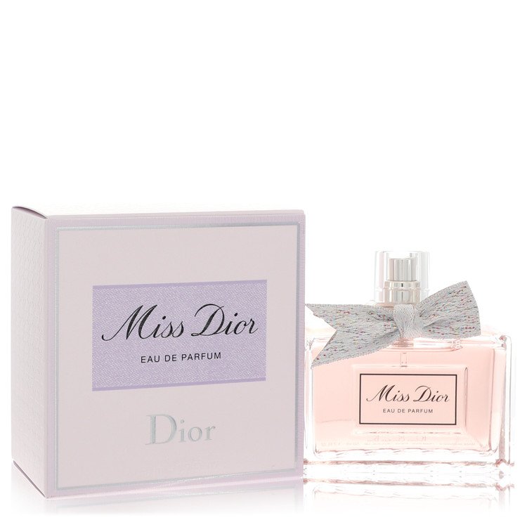 image showing the bottle and packaging for Miss Dior (miss Dior Cherie) Perfume By Christian Dior Eau De Parfum Spray (New Packaging) 50ml