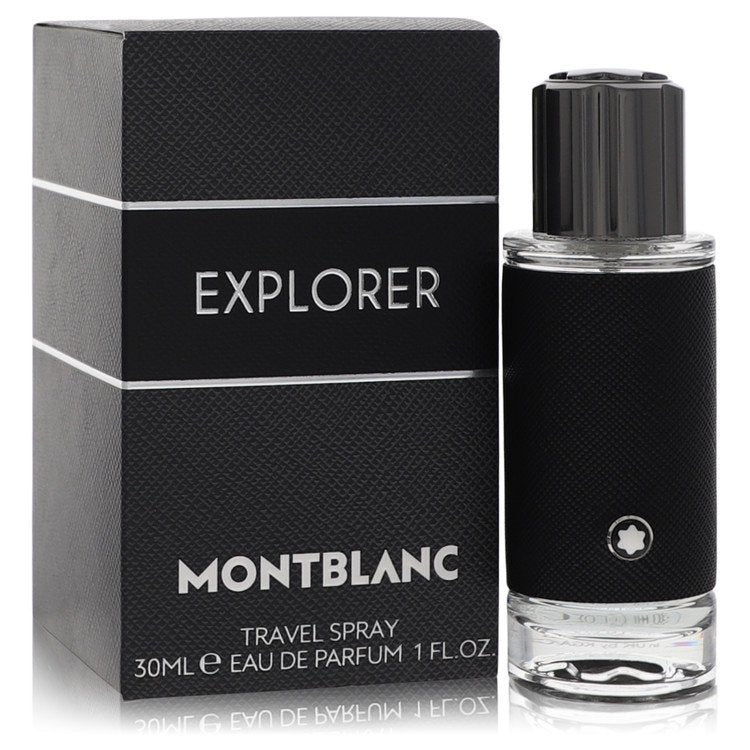 image showing the bottle and packaging for Montblanc Explorer Cologne By Mont Blanc Eau De Parfum Spray 30ml