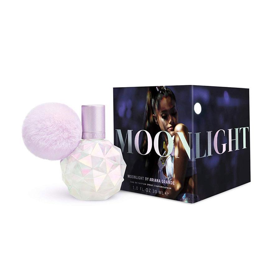 image showing the bottle and packaging for Ariana Grande Moonlight Perfume By Ariana Grande Eau De Parfum Spray 30ml