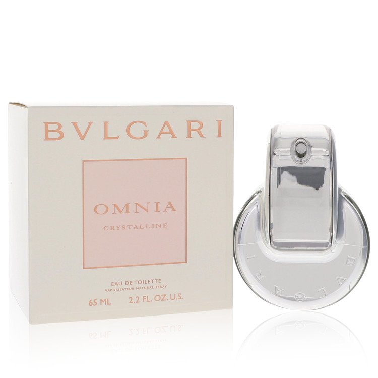 Bulgari Omnia Crystalline perfume bottle and packaging on a white background