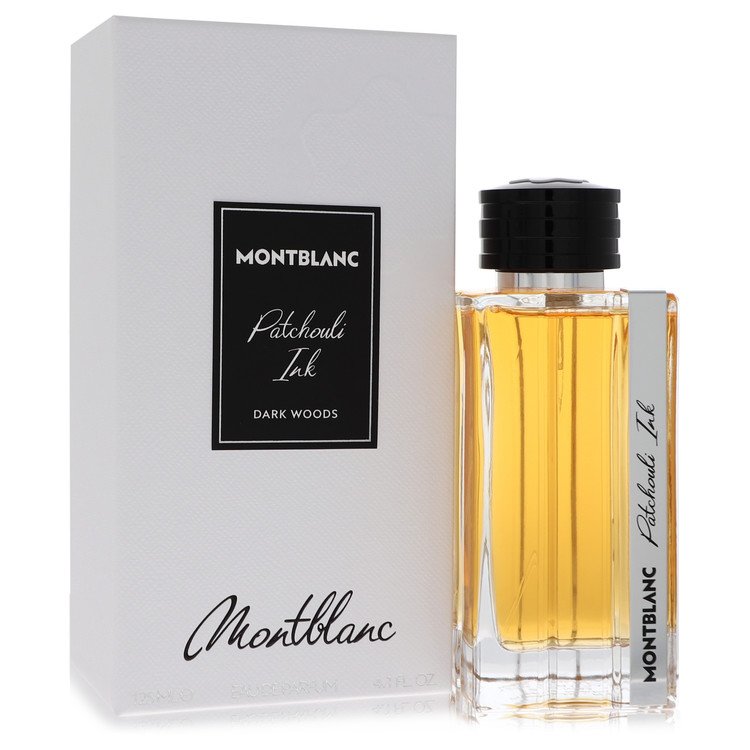 image showing the bottle and packaging for Montblanc Patchouli Ink Cologne By Mont Blanc Eau De Parfum Spray 125ml