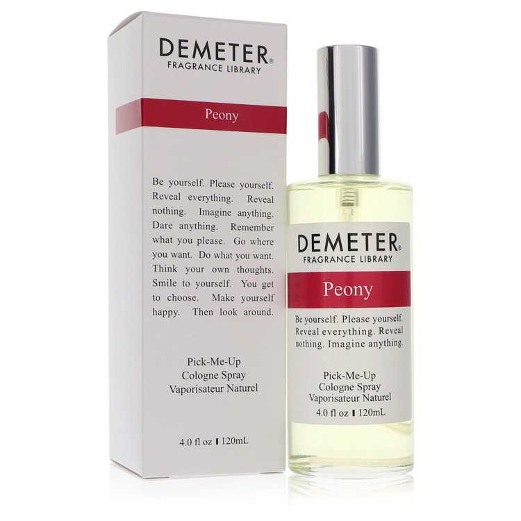 image showing the bottle and packaging for Demeter Peony Perfume By Demeter Cologne Spray 120ml