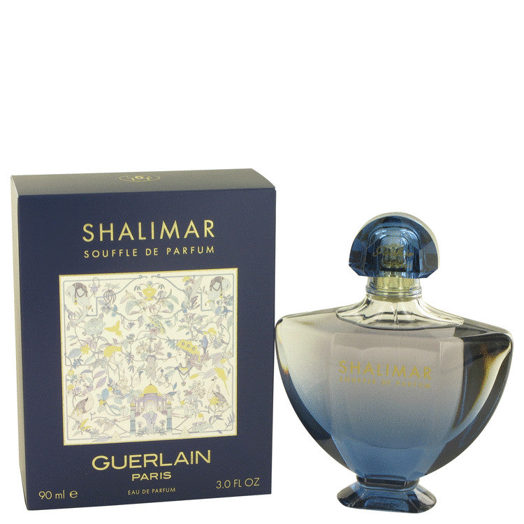 image showing the bottle and packaging for Shalimar Souffle De Parfum Perfume By Guerlain Eau De Parfum Spray (2014 Limited Edition) 90ml