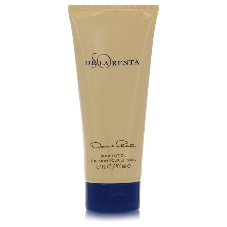 image showing the bottle and packaging for So De La Renta Perfume By Oscar De La Renta Body Lotion 200ml