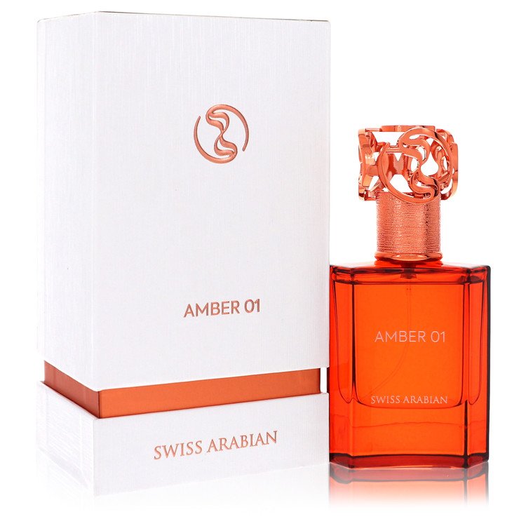 image showing the bottle and packaging for Swiss Arabian Amber 01 Cologne by Swiss Arabian Eau De Parfum Spray (Unisex)  50ml