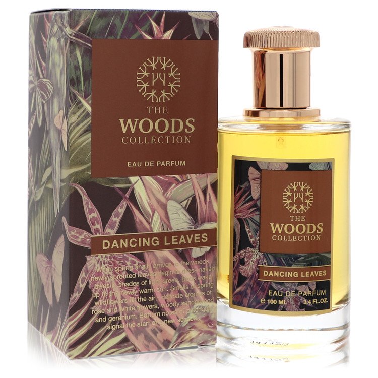 image showing the bottle and packaging for The Woods Collection Dancing Leaves Cologne by The Woods Collection Eau De Parfum Spray (Unisex)  100ml