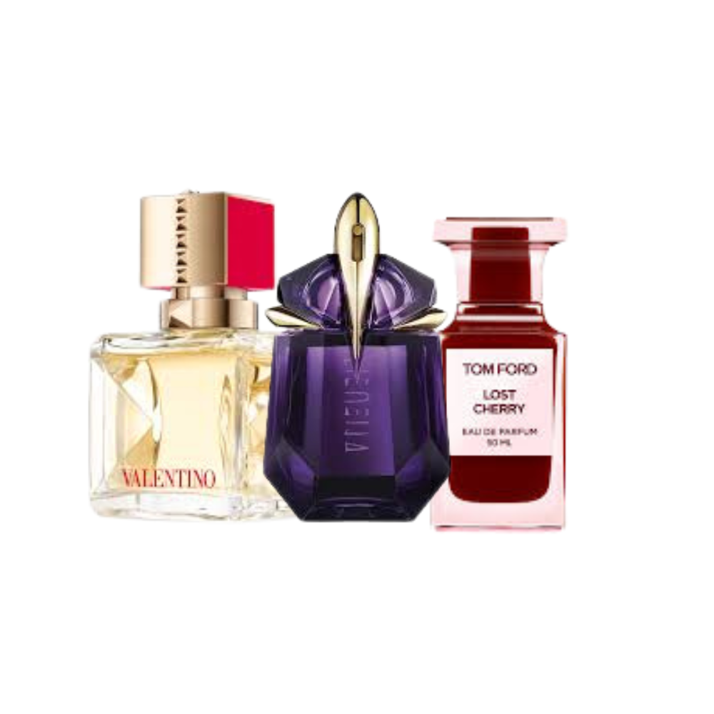image showing the bottle and packaging for Statement Mini Perfume Set Bold Designer Scents Pack