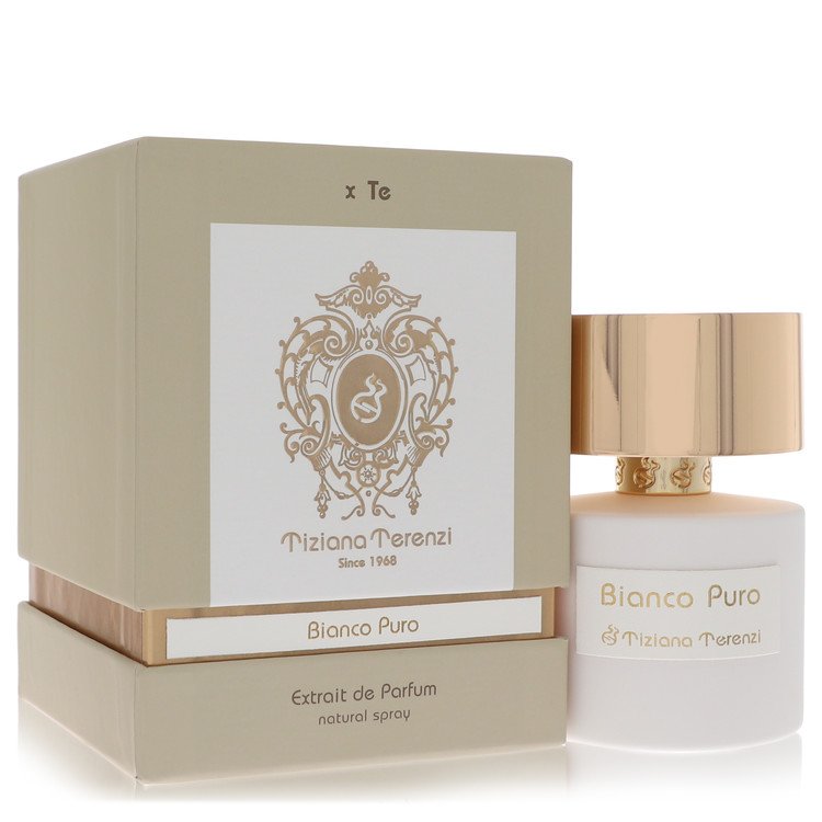 image showing the bottle and packaging for Tiziana Terenzi Bianco Puro Perfume by Tiziana Terenzi Extrait De Parfum 100ml