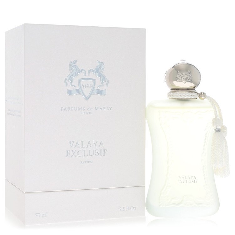 image showing the bottle and packaging for Valaya Exclusif Perfume By Parfums De Marly Eau De Parfum Spray 75ml