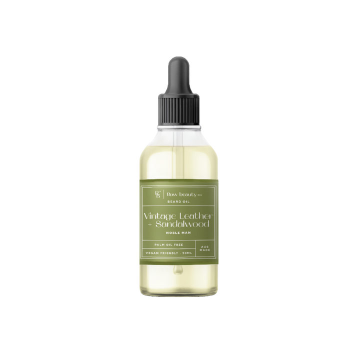 Vintage Leather & Sandalwood Noble Man Beard Oil – Rich, Earthy & Refined
