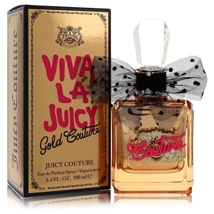 Image showing what you will get when you purchase Viva La Juicy Gold Couture Perfume By Juicy Couture Eau De Parfum Spray