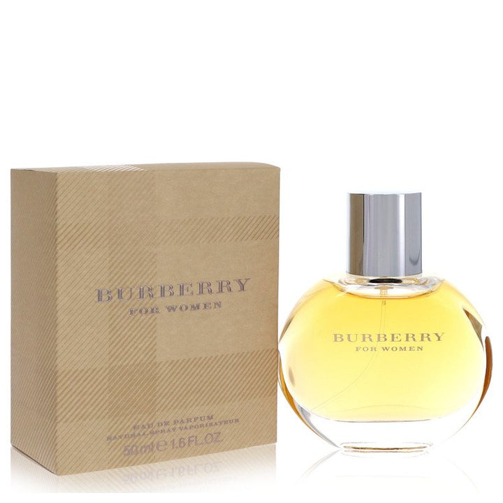 Burberry perfume bottle and packaging on a white background