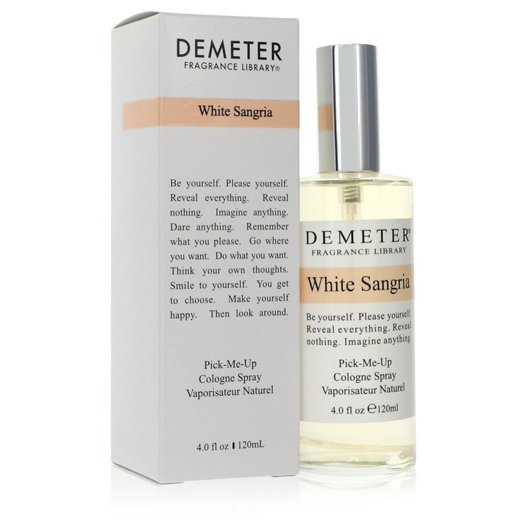 image showing the bottle and packaging for Demeter White Sangria Perfume By Demeter Cologne Spray (Unisex) 120ml