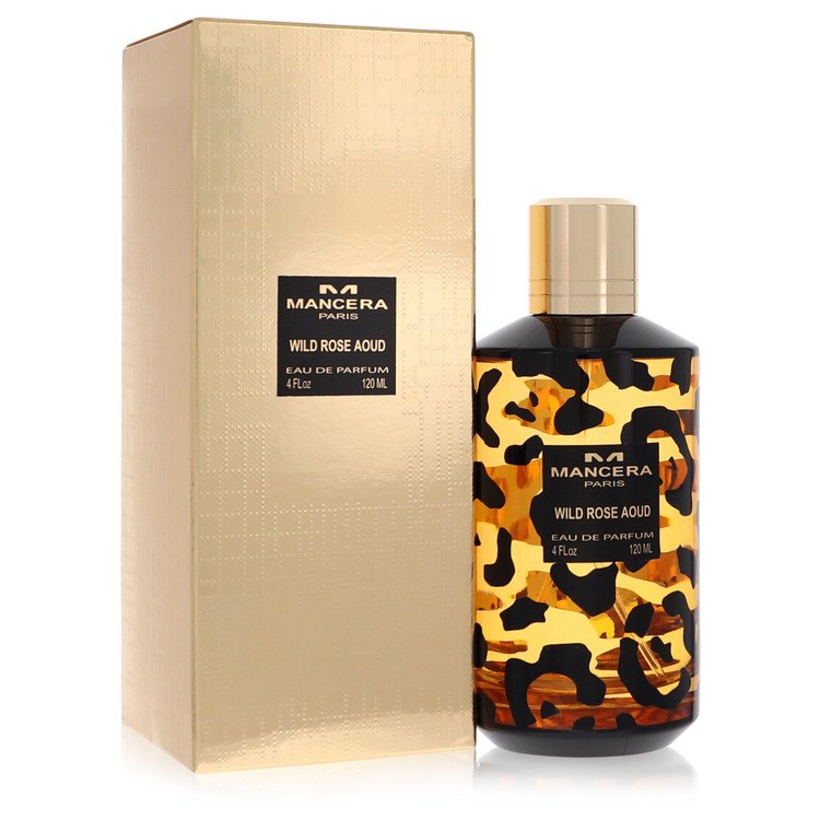 image showing the bottle and packaging for Mancera Wild Rose Aoud Perfume by Mancera Eau De Parfum Spray (Unisex)  120ml