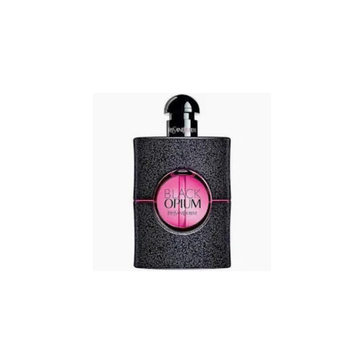 YSL Black Opium perfume bottle on a white background