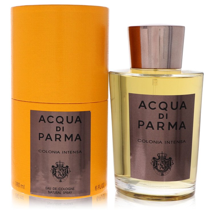 image showing the bottle and packaging for Acqua Di Parma Colonia Intensa Cologne by Acqua Di Parma Eau De Cologne Spray 180ml