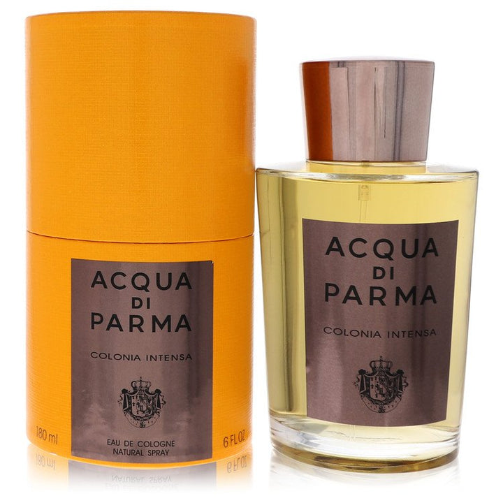 image showing the bottle and packaging for Acqua Di Parma Colonia Intensa Cologne by Acqua Di Parma Eau De Cologne Spray 180ml