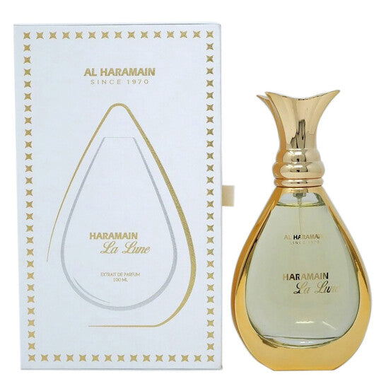 image showing the bottle and packaging for Al Haramain La Lune Cologne By Al Haramain Extrait De Parfum Spray 100ml
