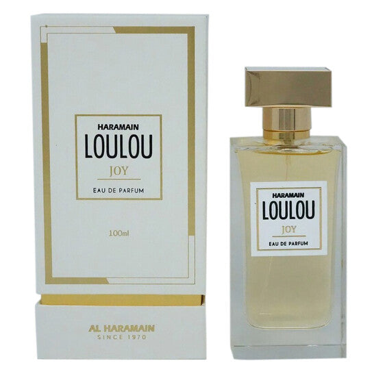 image showing the bottle and packaging for Al Haramain Loulou Joy Cologne By Al Haramain Eau De Parfum Spray 100ml