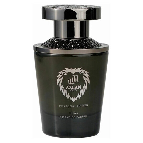 image showing the bottle and packaging for Al Haramain Azlan Oud Charcoal Cologne By Al Haramain Extrait De Parfum Spray 98ml