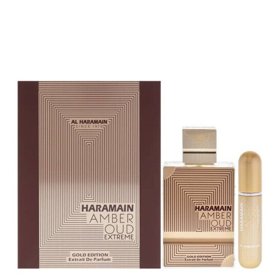 image showing the bottle and packaging for Al Haramain Amber Oud Gold Extreme Cologne By Al Haramain Eau De Parfum Spray 60ml