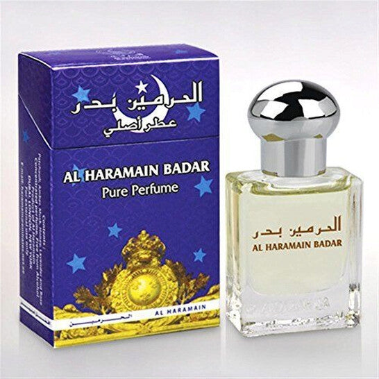 image showing the bottle and packaging for Al Haramain Badar Cologne By Al Haramain Eau De Parfum Spray 15ml