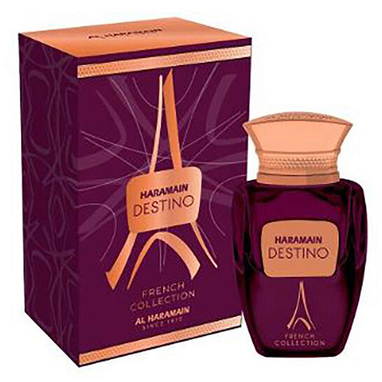 image showing the bottle and packaging for Al Haramain Destino French Collection Cologne By Al Haramain Eau De Parfum Spray 100ml