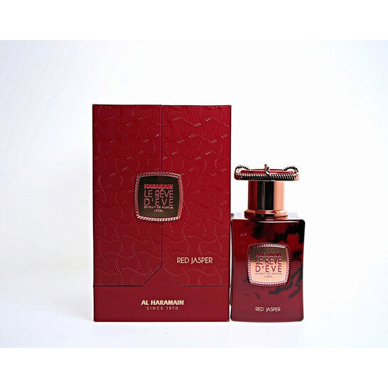 image showing the bottle and packaging for Al Haramain Le Reve D'ev Red Jasper Cologne By Al Haramain Extrait De Parfum Spray 100ml