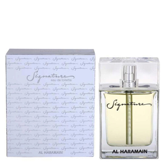 image showing the bottle and packaging for Al Haramain Signature Cologne By Al Haramain Eau De Toilette Spray 100ml