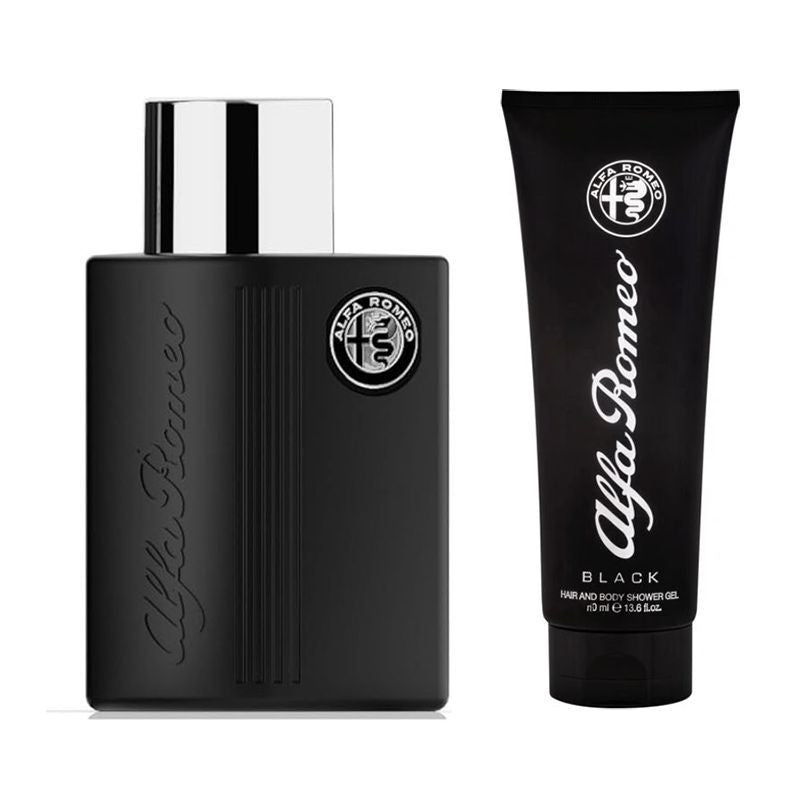 Alfa Romeo Black 2pc Set   EDT 125ml Spray + Shower Gel 90ml set