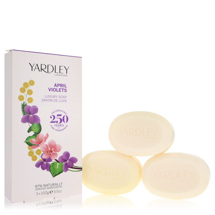 April Violets 3 x 3.5 oz by Yardley London - Soap for Women - Just Perfume