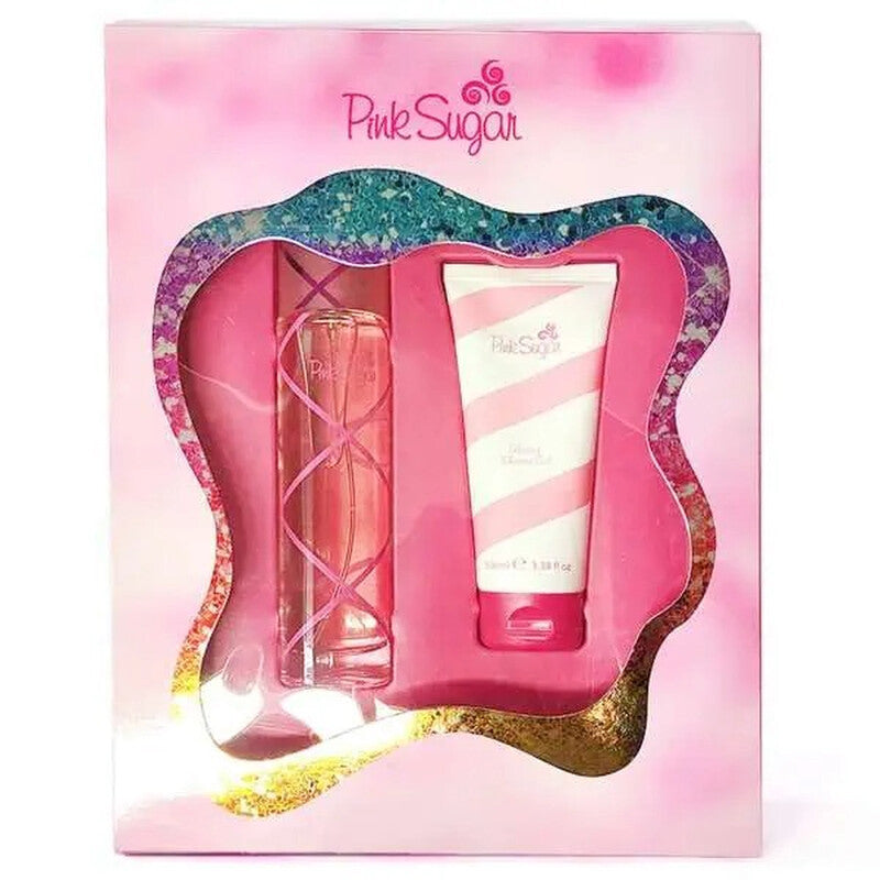 Pink Sugar 2pc Women Gift Set   100ml EDT + 100ml Shower Gel set  - Just Perfume