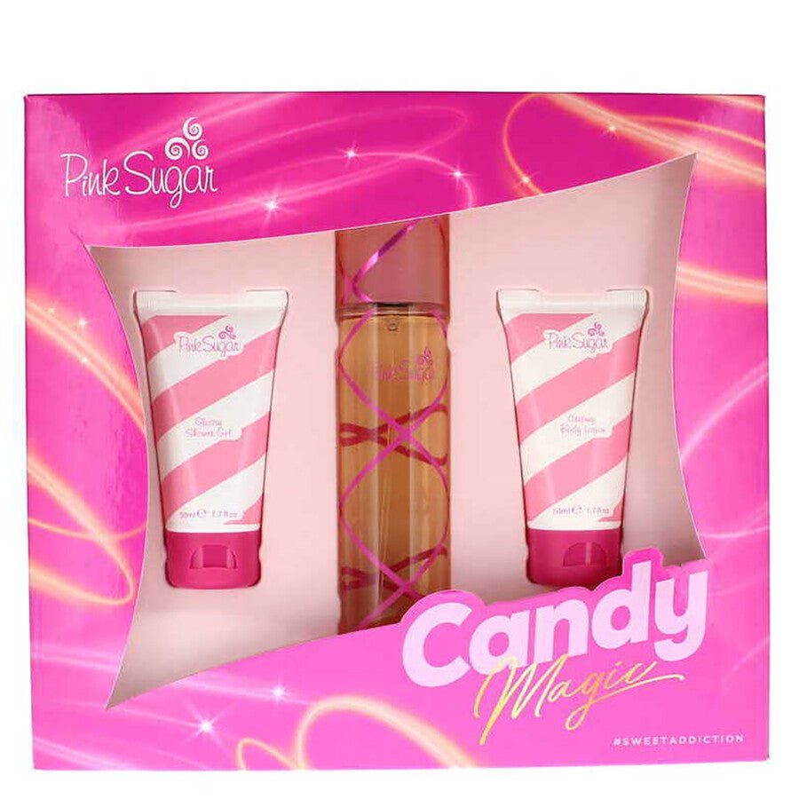 Aquolina Pink Sugar 3pc Set EDT 100ml + 50ml Body Lotion + 50ml Shower Gel - Just Perfume